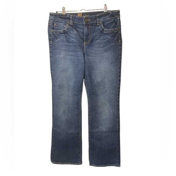 Kut from Kloth Women's Blue Jeans flap pocket straight leg 12 medium wash - Picture 1 of 10